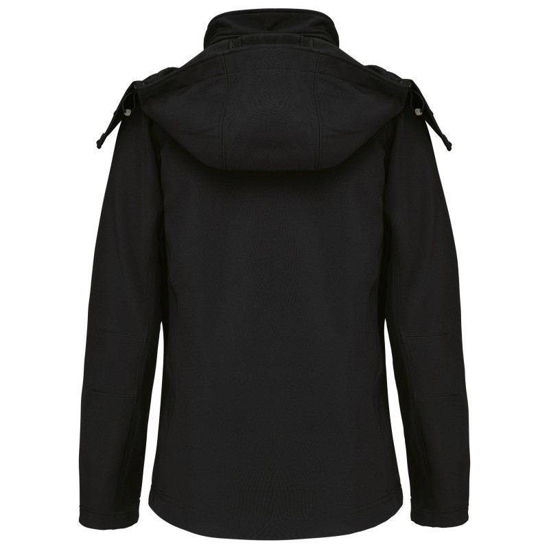 Veste softshell à capuche amovible femme Black BACK
