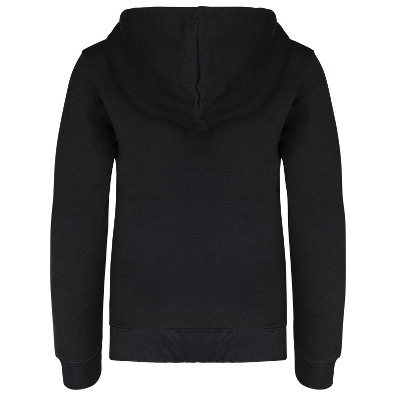 Sweat-shirt capuche contrastée enfant Black / Fine Grey BACK