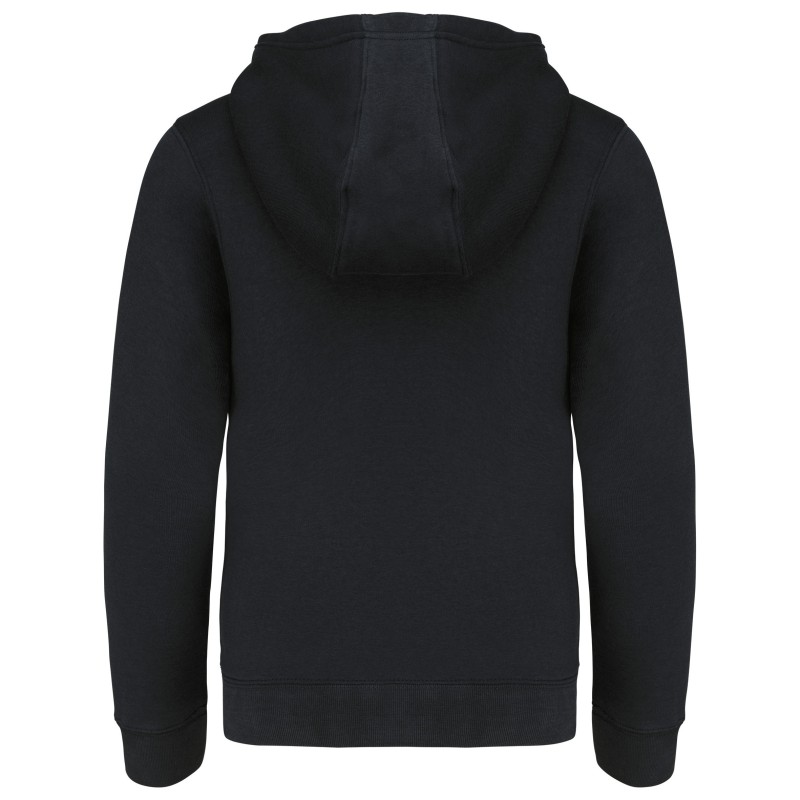 Sweat-shirt capuche zippé enfant Black BACK