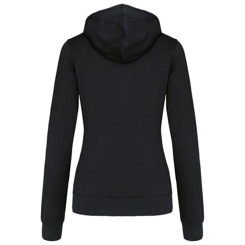 Sweat-shirt capuche contrastée femme Black / Fine Grey BACK