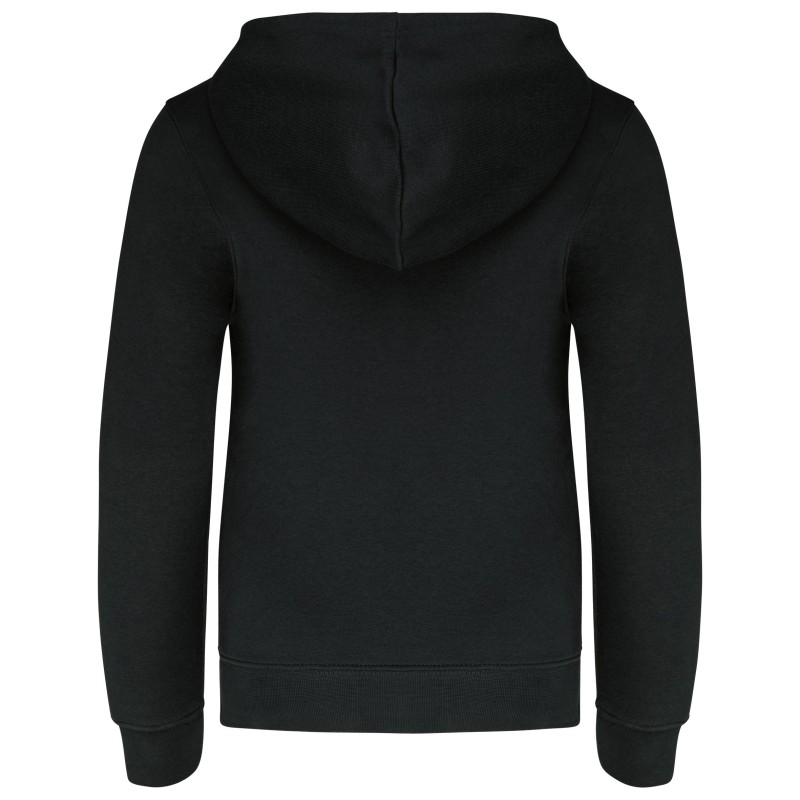 Sweat-shirt zippé capuche enfant Black / Fine Grey BACK