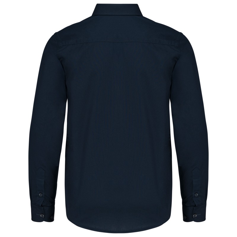 Chemise popeline manches longues enfant Navy BACK