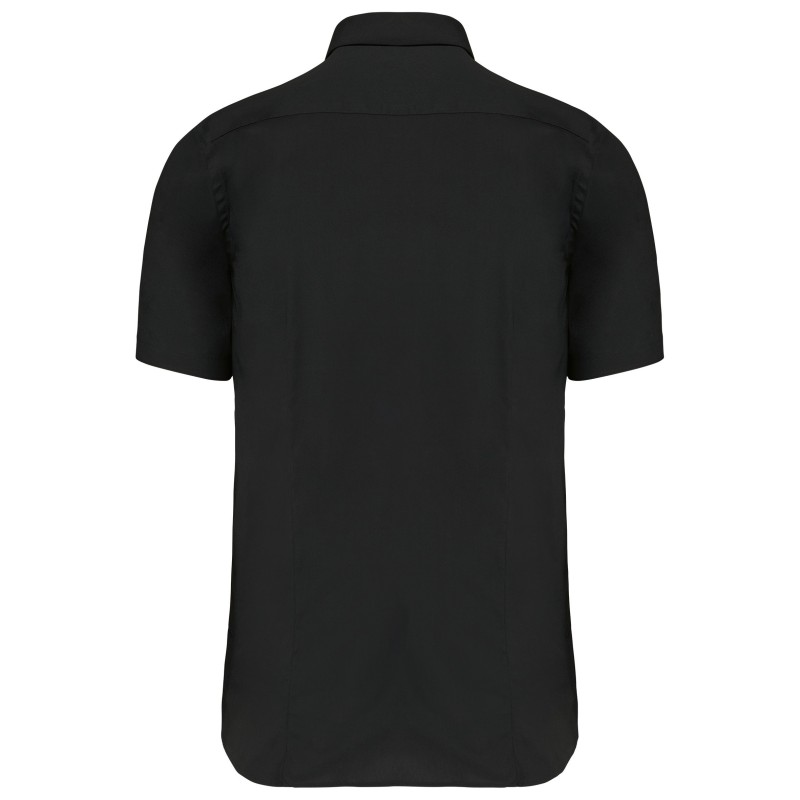 Chemise coton / élasthanne manches courtes Black BACK