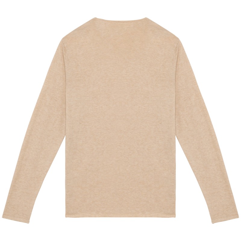 Pull Col rond Lyocell TENCEL™ homme Beige Sand Heather BACK