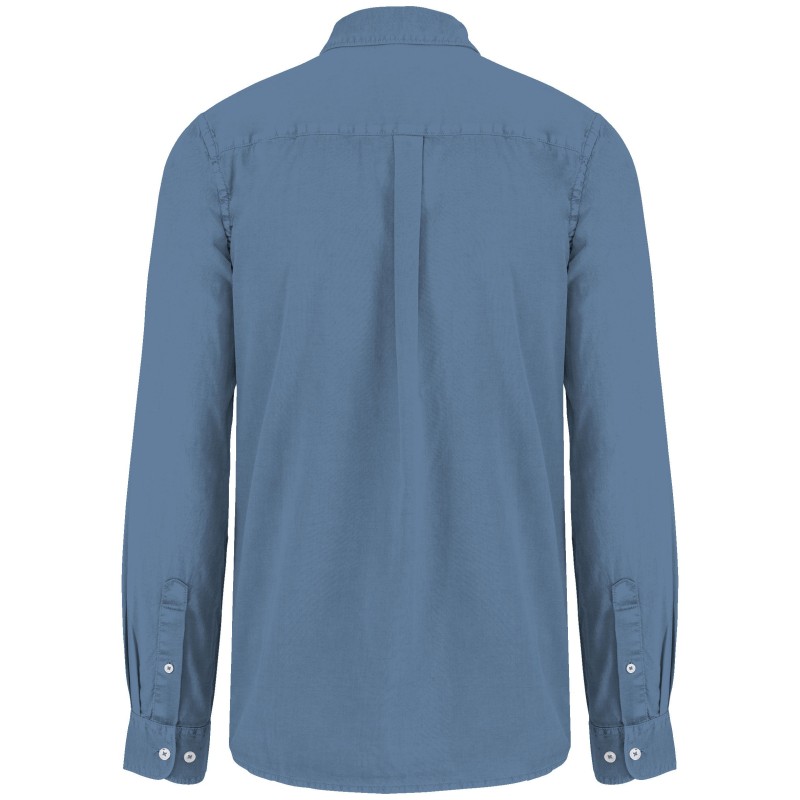 Chemise délavée en coton twill homme Washed Cool Blue BACK
