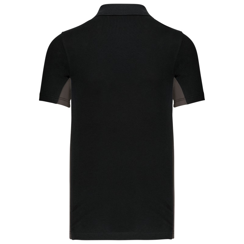 Flag  polo bicolore manches courtes Black / Dark Grey BACK