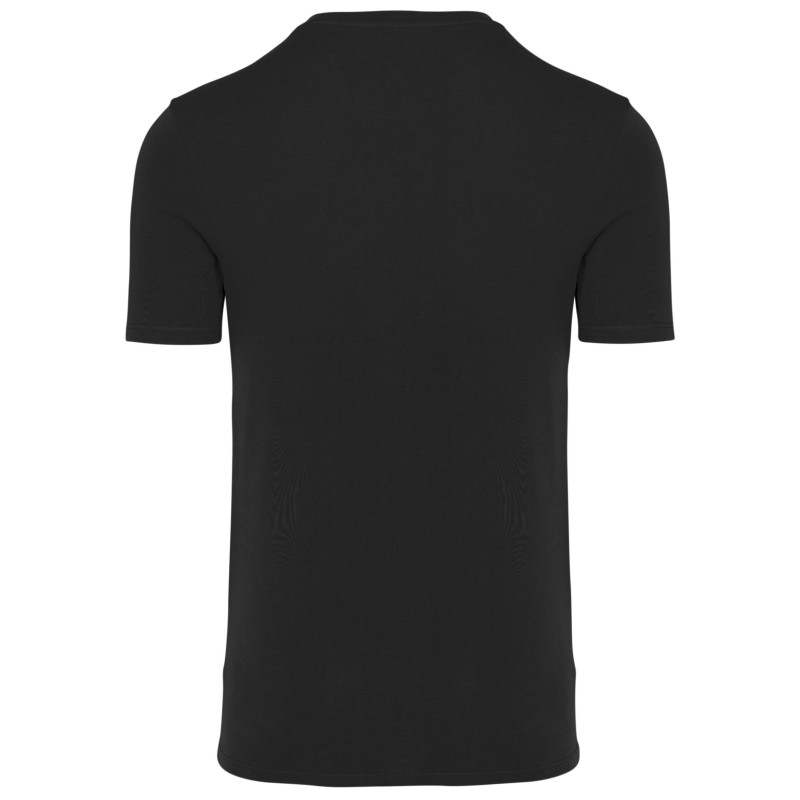 T-shirt col rond manches courtes unisexe Black BACK