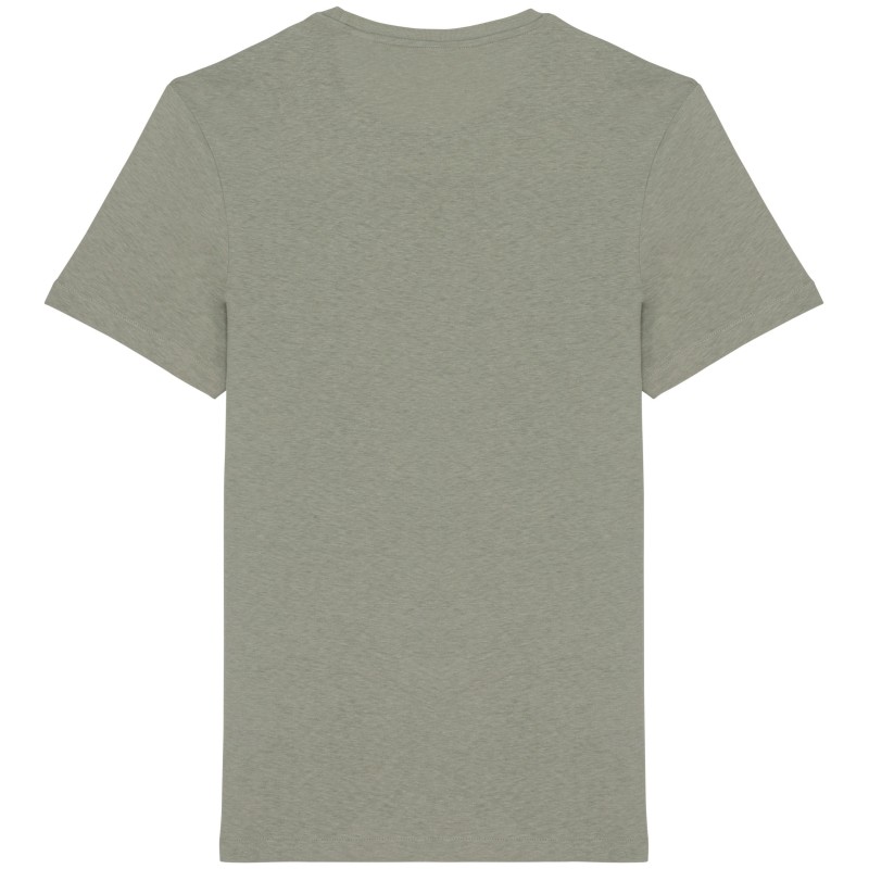 T-shirt en coton bio et lin unisexe Almond Green BACK