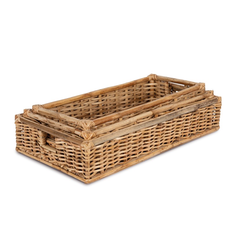 Panier rectangulaire en rotin