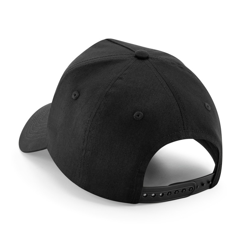 Casquette 5 panneaux avec patch amovible Black BACK