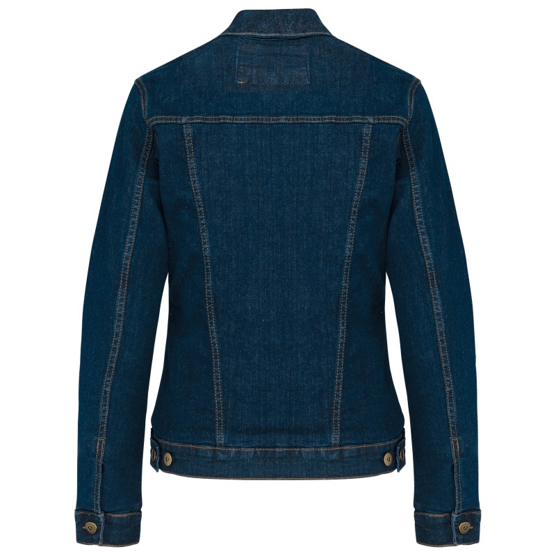 Blouson denim non doublé femme Blue Rinse BACK