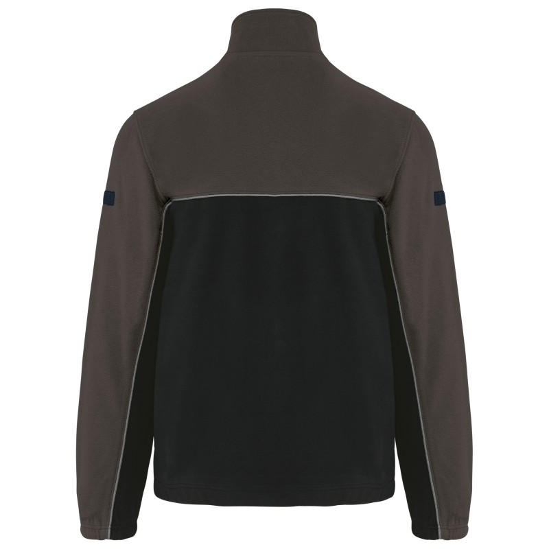 Veste micropolaire bicolore écoresponsable unisexe Black / Dark Grey BACK
