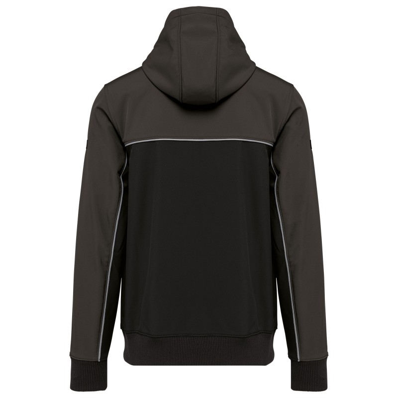 Veste softshell 3 couches bicolore BIONIC-FINISH® ECO unisexe Black / Dark Grey BACK