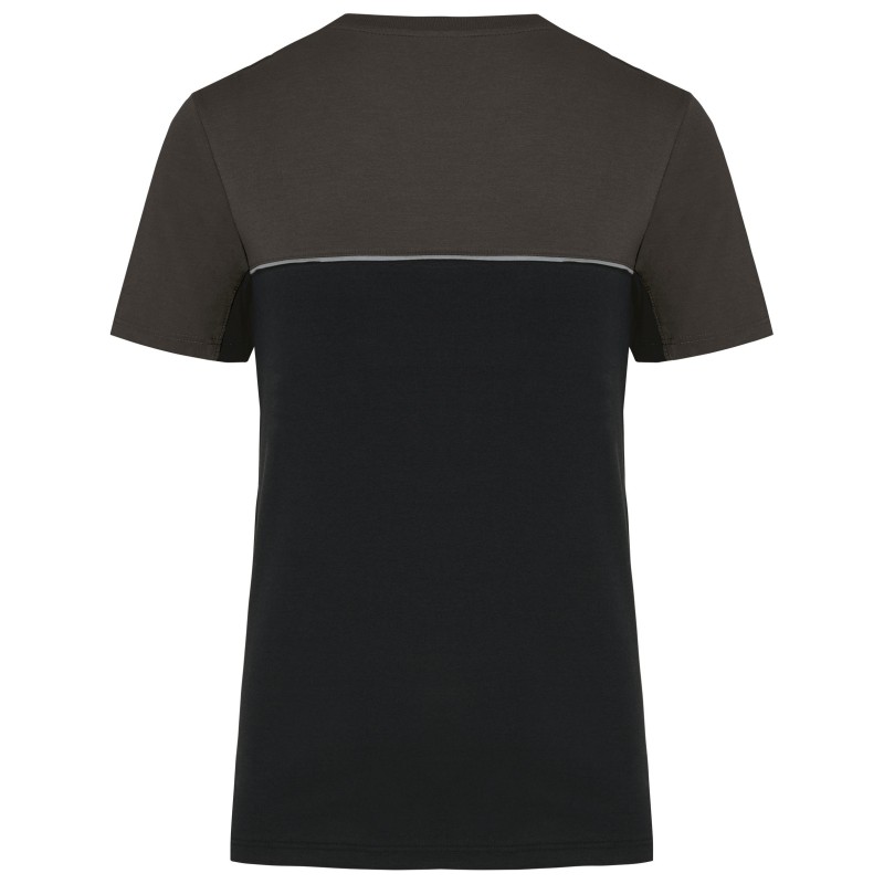 T-shirt bicolore écoresponsable manches courtes unisexe Black / Dark Grey BACK