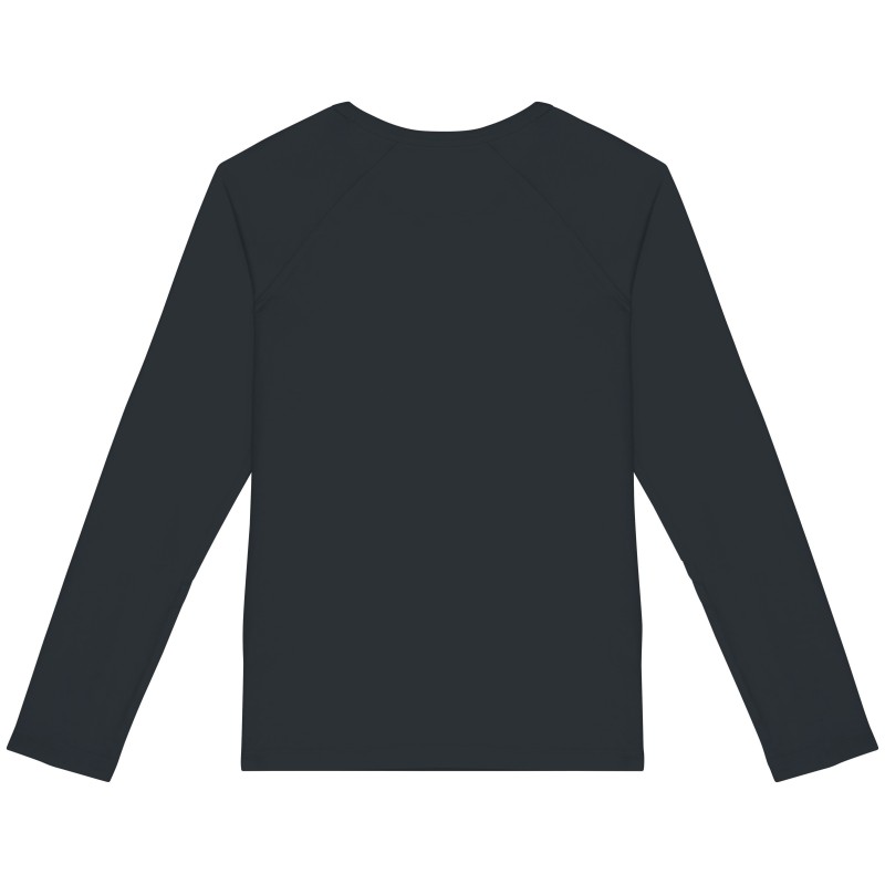 T-shirt raglan manches longues femme Washed Coal Grey BACK