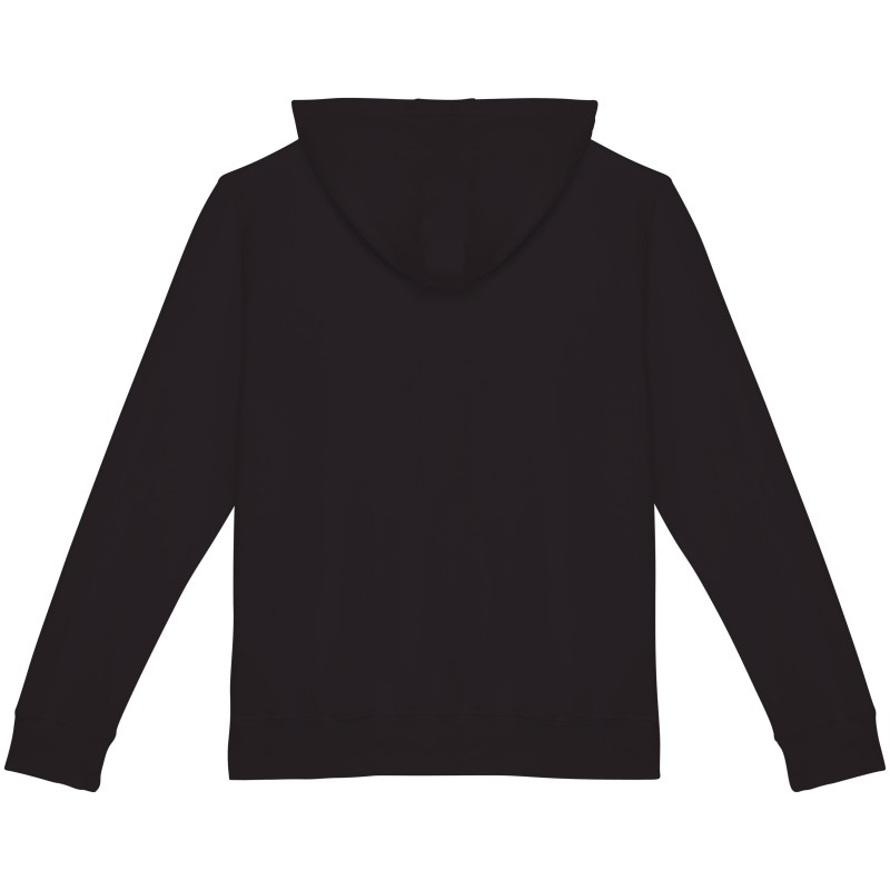 Sweat capuche zippé Terry280 unisexe Washed black BACK