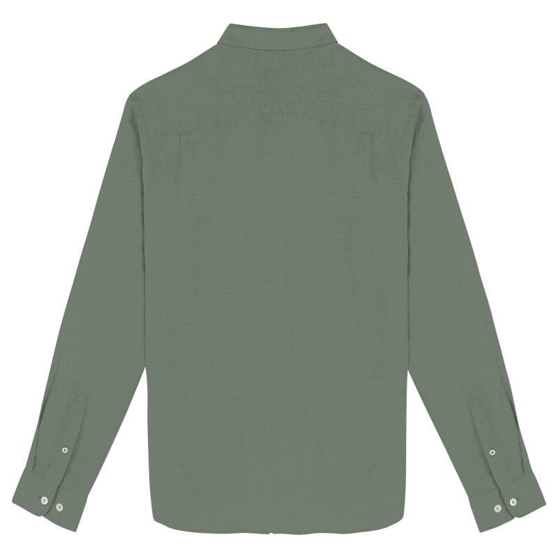 Chemise en lin homme Almond Green BACK