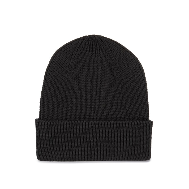 Bonnet côtelé avec revers Black FACE