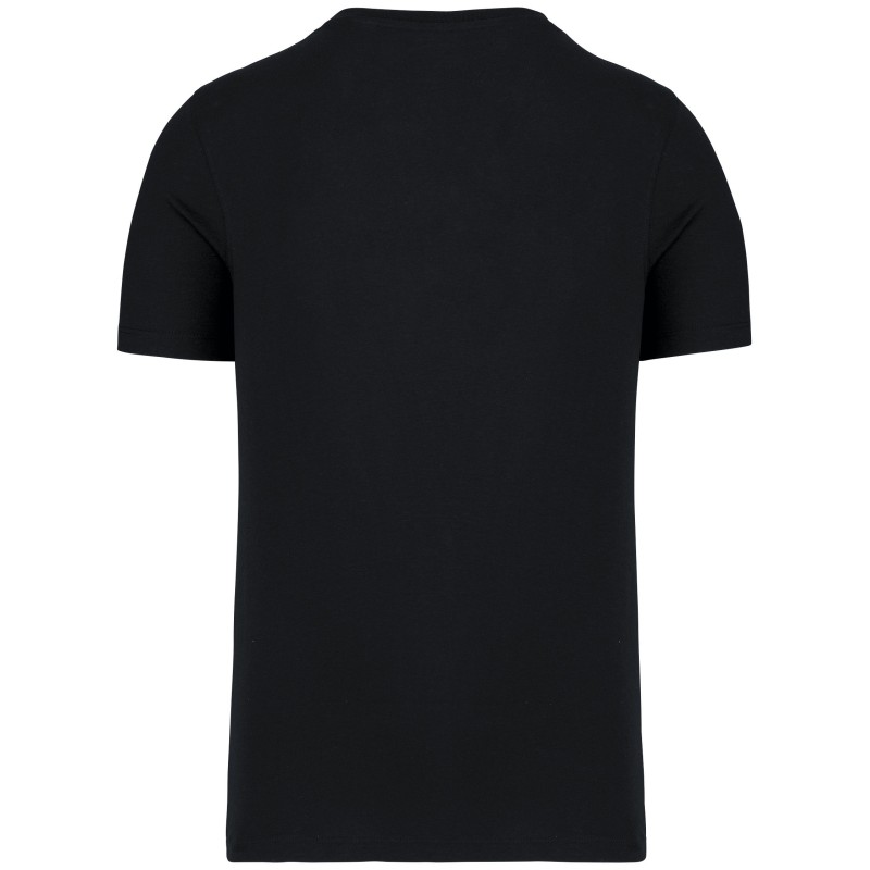T-shirt écoresponsable henley manches courtes homme - 140 g Black BACK