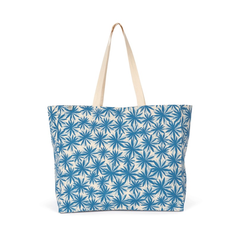 Sac shopping écoresponsable Blue flowers / Natural FACE