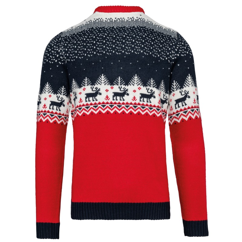 Pullover col rond de Noël unisexe Night Navy BACK