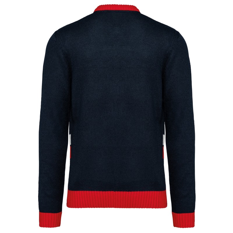 Pullover col rond de Noël unisexe Night Navy BACK