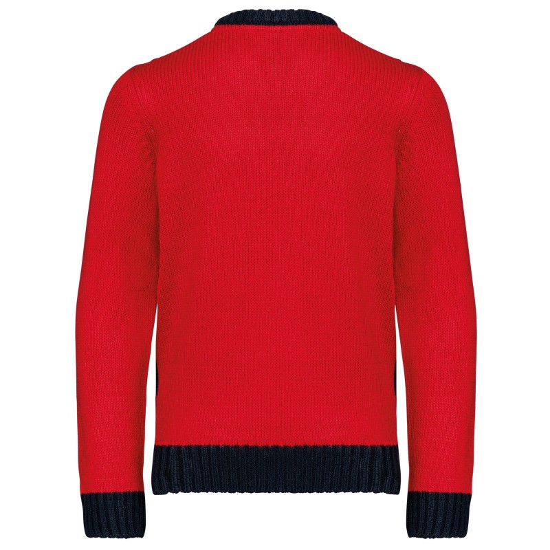 Pullover col rond de Noël enfant Cherry Red BACK