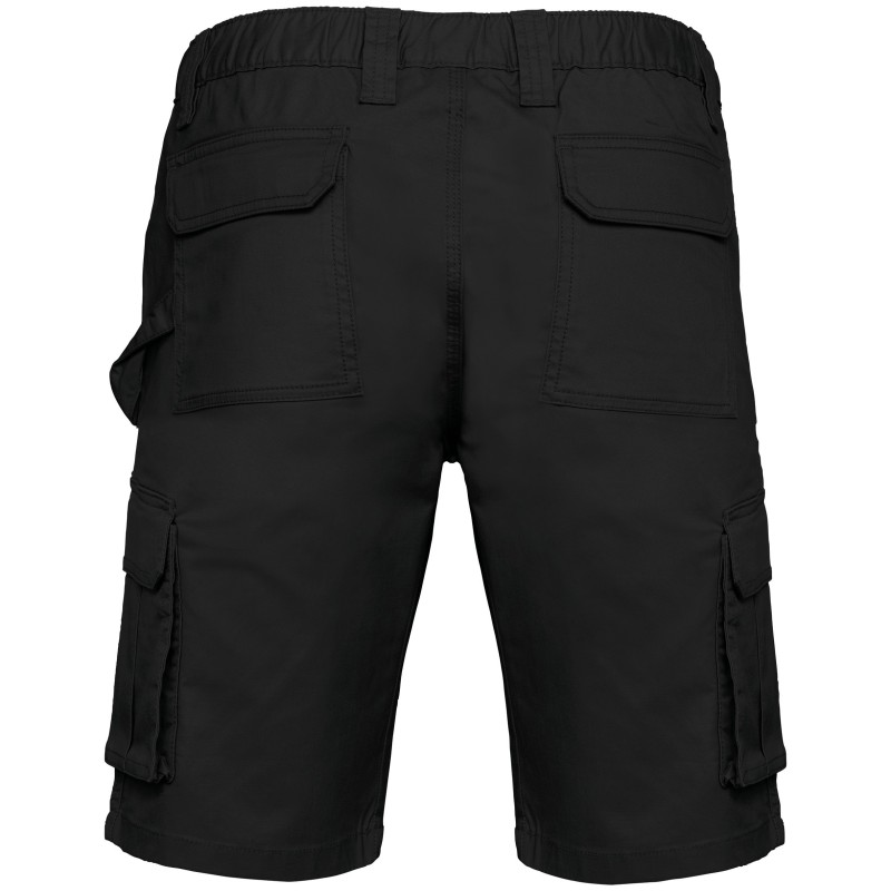 Bermuda multipoches écoresponsable homme Black BACK