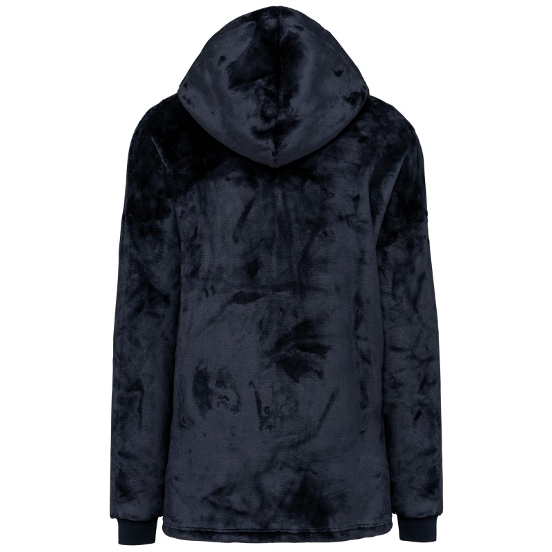 Plaid poncho unisexe Night Navy BACK
