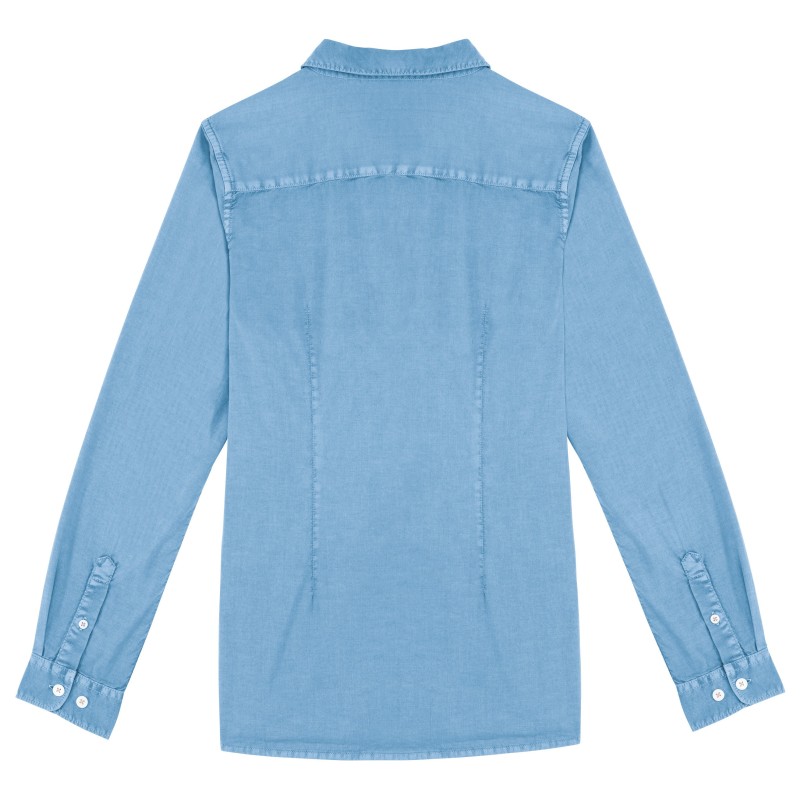 Chemise délavée en coton twill femme Washed Cool Blue BACK