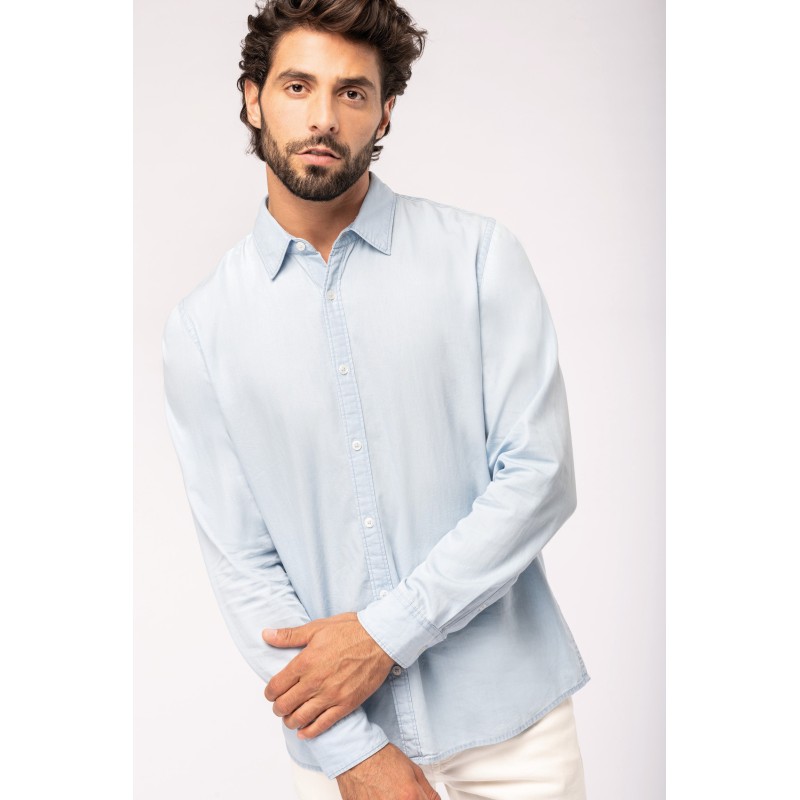 Chemise écoresponsable délavée coton twill homme
