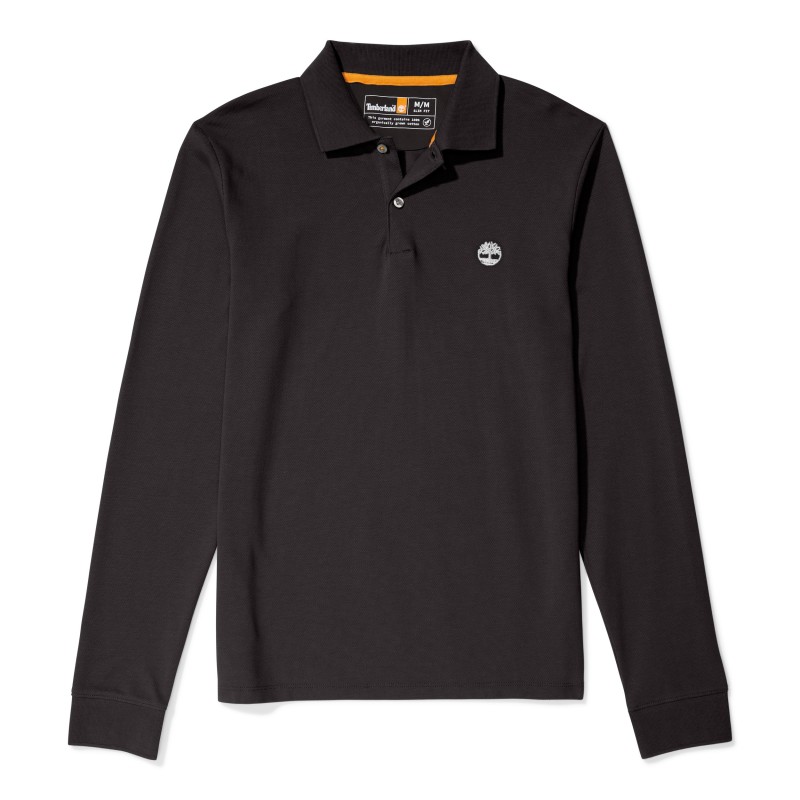 Polo LS piqué slim Black FACE