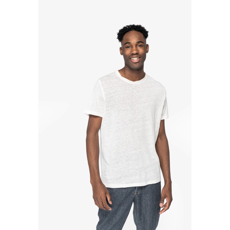 T-shirt en lin col rond homme