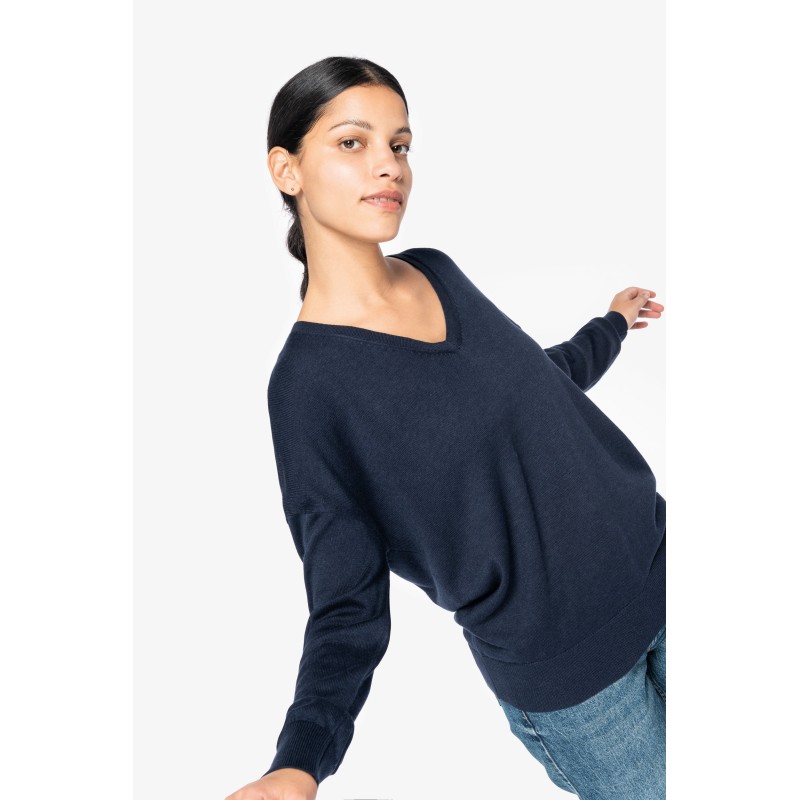 Pull col V  Lyocell TENCEL™  femme