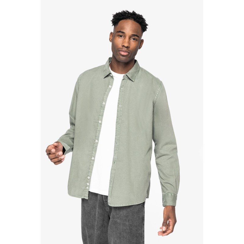 Chemise délavée en coton twill homme