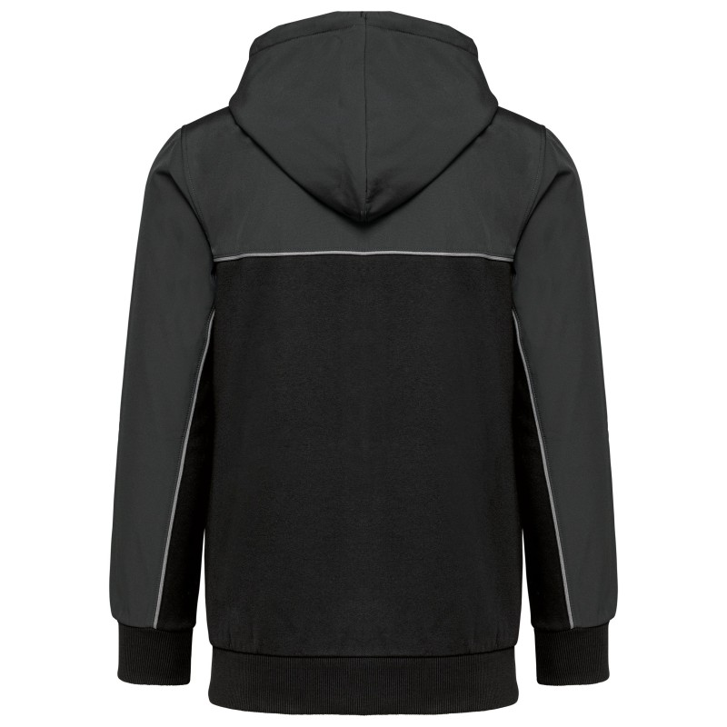 Veste molleton bicolore zippée à capuche écoresponsable unisexe Black / Dark Grey BACK