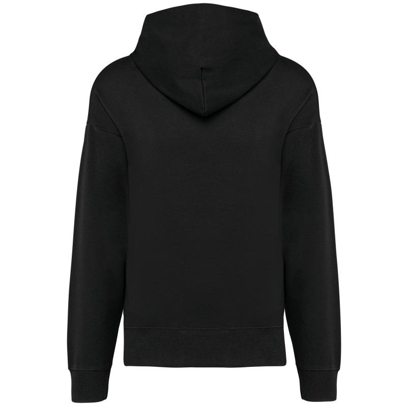 Sweatshirt à capuche molleton oversize unisexe Black BACK