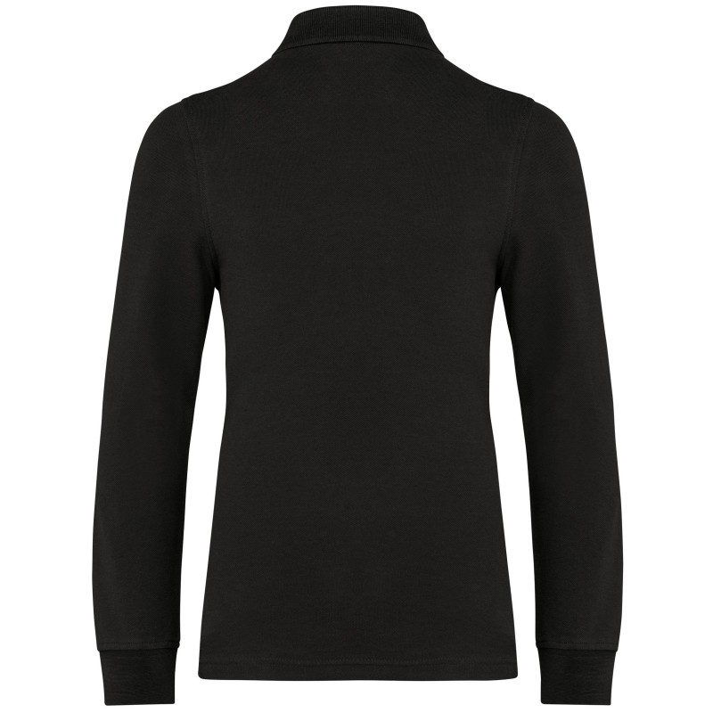 Polo manches longues enfant Black BACK
