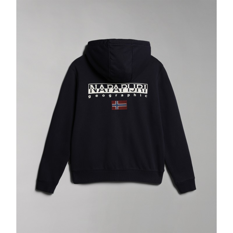 Sweat zippé à capuche B-AYAS Blu marine BACK