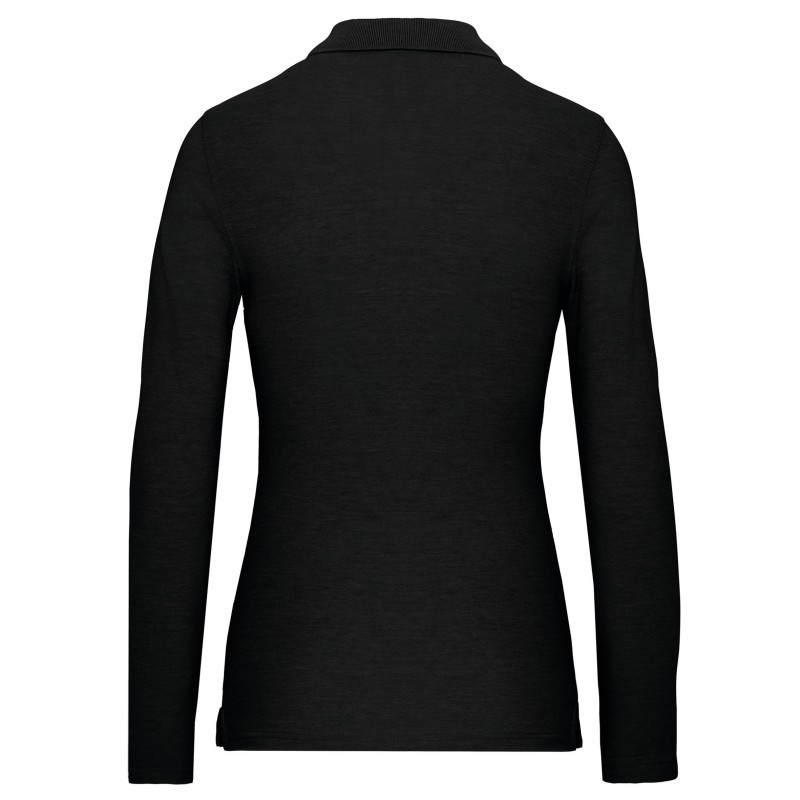 Polo manches longues femme Black BACK
