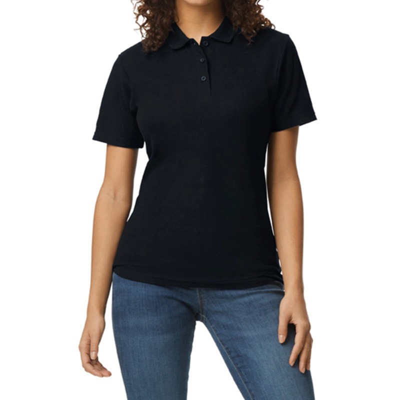 Polo Femme Softstyle Double Piqué Black FACE