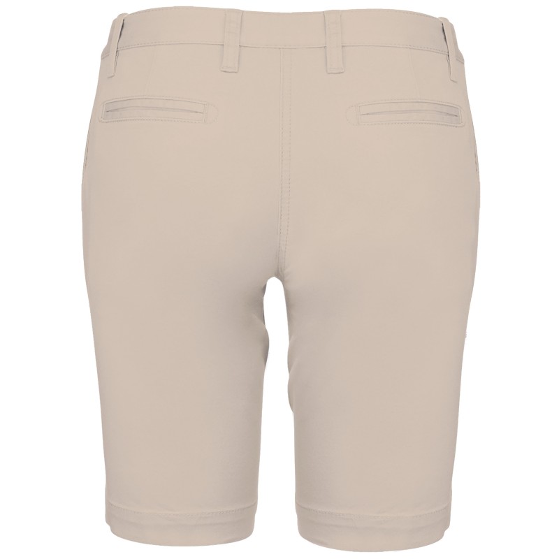 Bermuda chino femme Beige BACK
