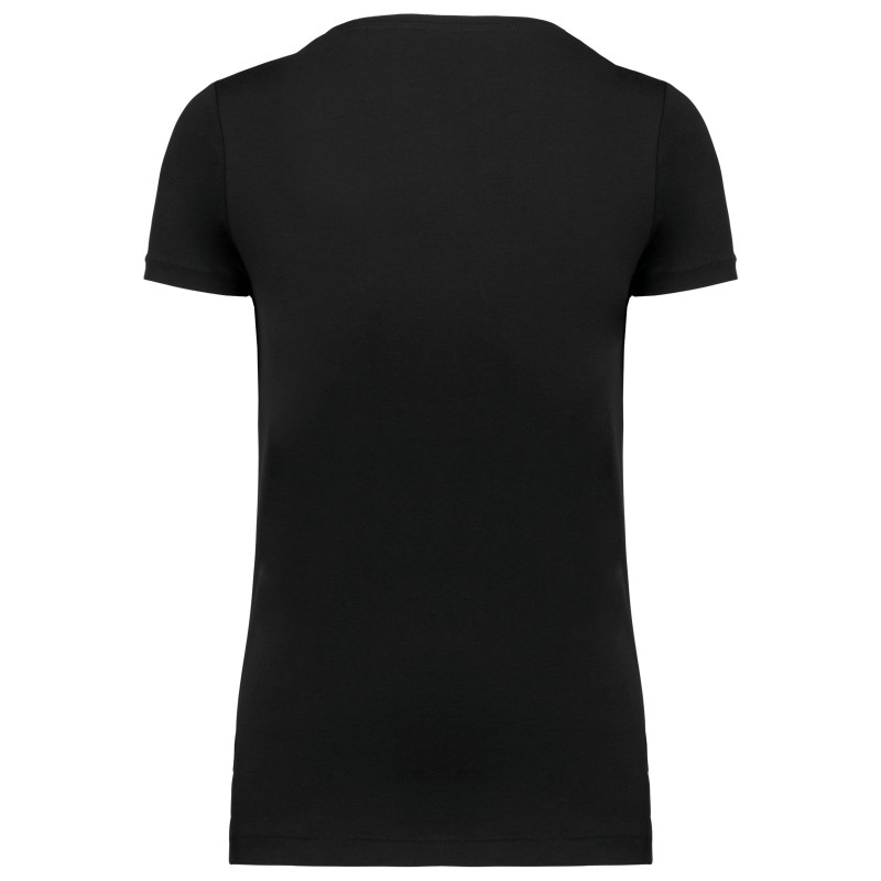 T-shirt Supima® col rond manches courtes femme Black BACK