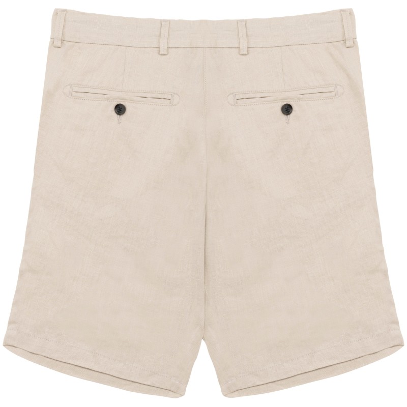 Bermuda en lin homme Linen Sand BACK