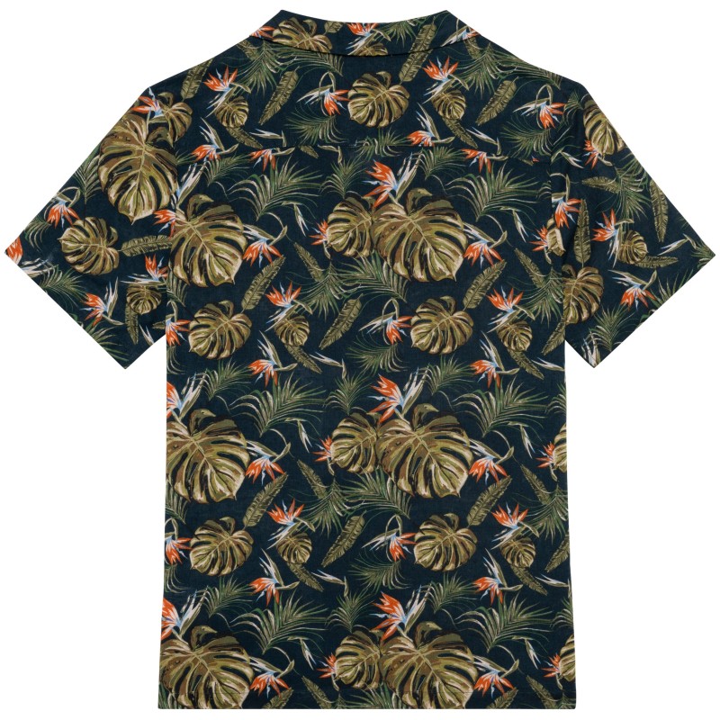 Chemise imprimé hawaïen homme Navy Paradise Bird BACK