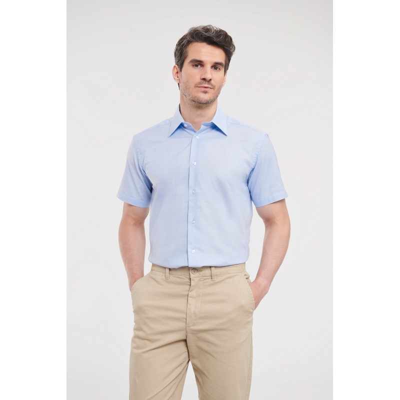 Chemise oxford cintrée manches courtes homme