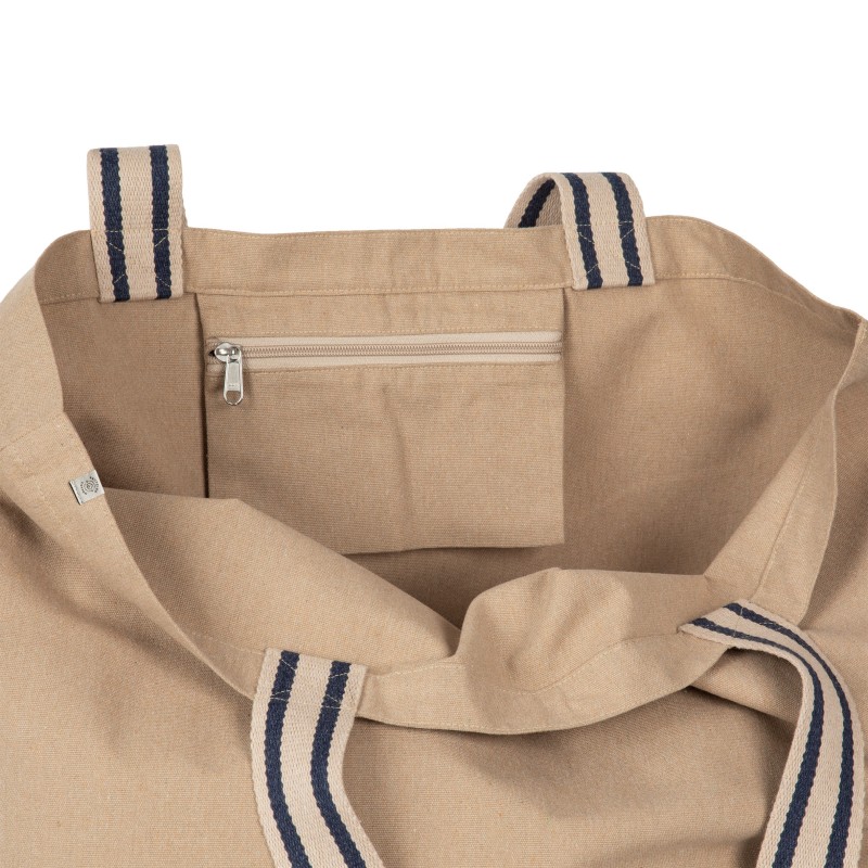 Grand sac shopping recyclé Hemp / Desert Sand / Horizon Blue Stripe FACE