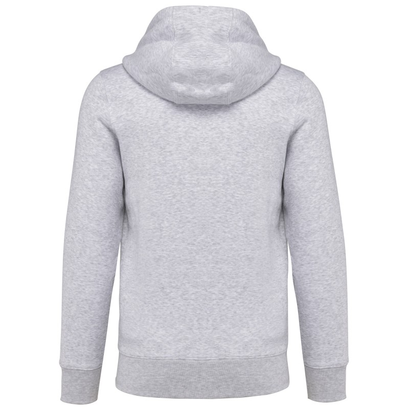 Sweat-shirt zippé capuche homme Ash Heather BACK