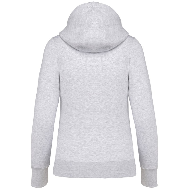 Sweat-shirt zippé capuche femme Ash Heather BACK