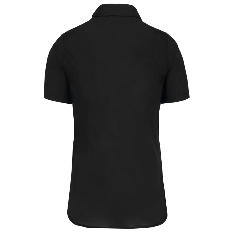 Chemise popeline manches courtes femme Black BACK